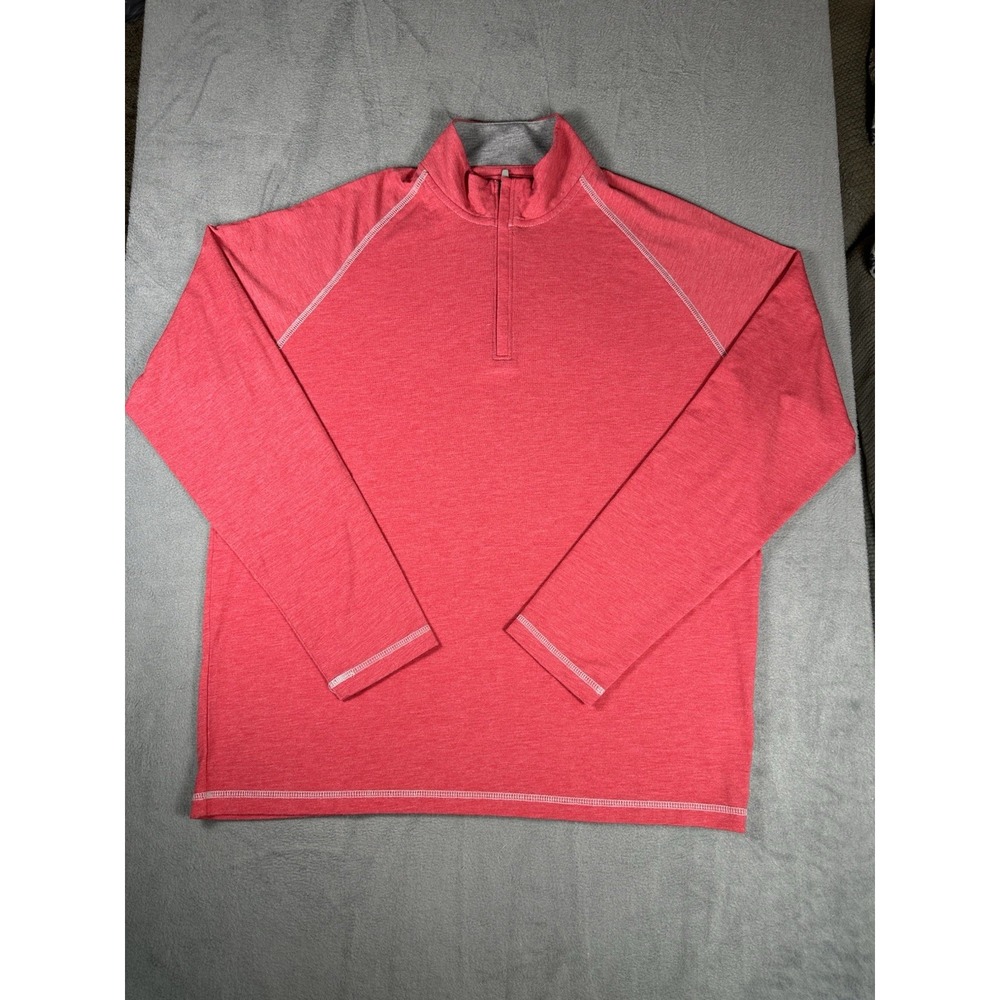 Johnnie-O Men's Large Quarter Zip Pullover Red Natural Performance Golf